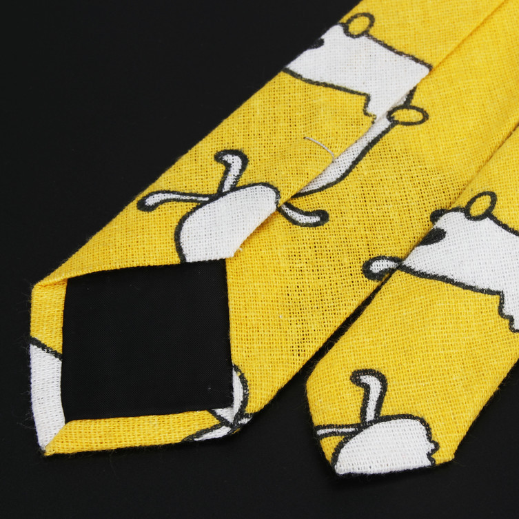 Lanena pamučna crtana kravata za muškarce Žene Uska kravata za vjenčanje Ležerne životinjske kravate Klasična odijela Smiješne tanke kravate