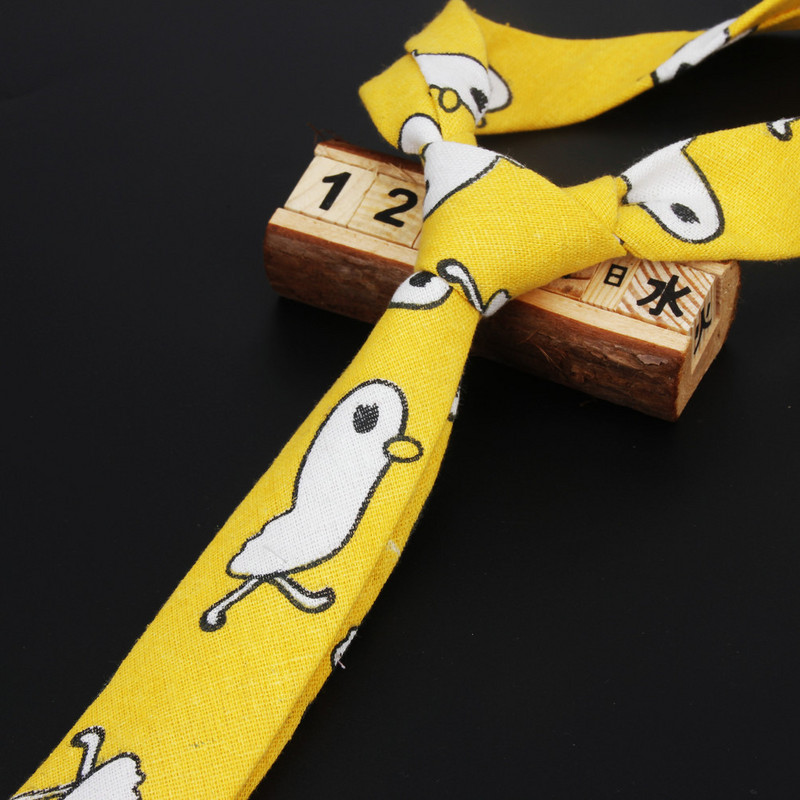 Lanena pamučna crtana kravata za muškarce Žene Uska kravata za vjenčanje Ležerne životinjske kravate Klasična odijela Smiješne tanke kravate