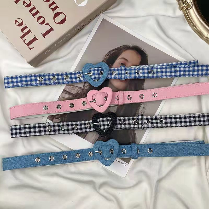 Kawaii Princess Jeans remen Sweetheart kopča Podesiva ženska višebojna dekoracija Remen u obliku srca Punk Y2k remen Ljetni dodaci