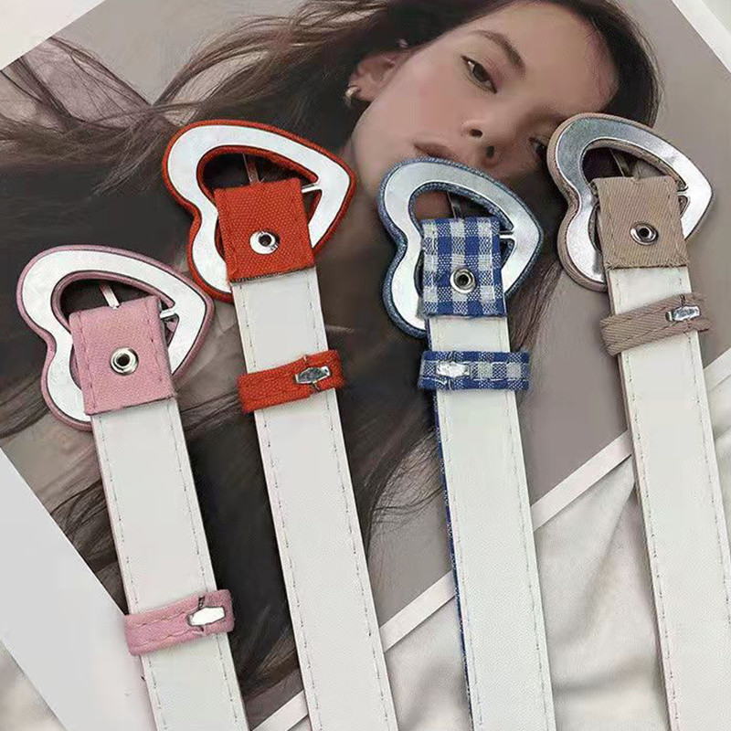 Kawaii Princess Jeans remen Sweetheart kopča Podesiva ženska višebojna dekoracija Remen u obliku srca Punk Y2k remen Ljetni dodaci