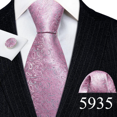 Tasuta kohaletoimetamine Meeste lipsud valge hõbehall lilleline Geen kaelalips taskurätik Mansetinööpide komplekt pulmadeks Barry·Wang klambriga prossid 5974