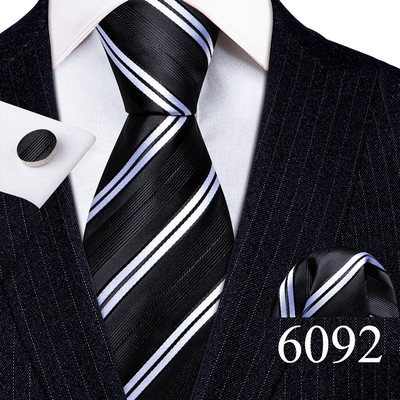 Tasuta kohaletoimetamine Meeste lipsud valge hõbehall lilleline Geen kaelalips taskurätik Mansetinööpide komplekt pulmadeks Barry·Wang klambriga prossid 5974