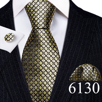 Tasuta kohaletoimetamine Meeste lipsud valge hõbehall lilleline Geen kaelalips taskurätik Mansetinööpide komplekt pulmadeks Barry·Wang klambriga prossid 5974