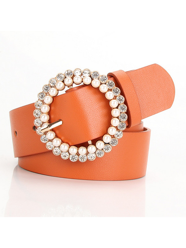 Nyári farmer ruha kerek tűs csat női öv alkalmi női bőr PU gyöngy gyémánt dekoratív derékpánt divat széles övek
