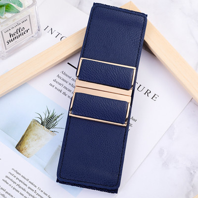 Divatos fém csatos női rugalmas, széles övvel díszített ruha öv strassz övek női luxus dizájner márka fekete