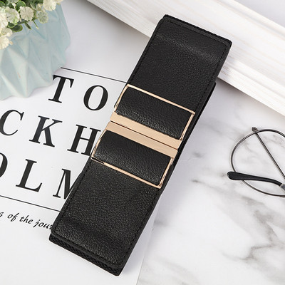 Divatos fém csatos női rugalmas, széles övvel díszített ruha öv strassz övek női luxus dizájner márka fekete