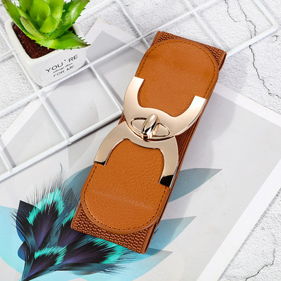 Divatos fém csatos női rugalmas, széles övvel díszített ruha öv strassz övek női luxus dizájner márka fekete