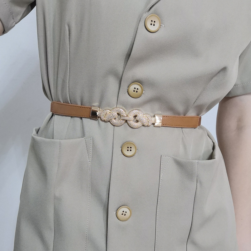 Suvine õhuke vöö naiste moekleit, kuldne pannal Kaunistus elastne vöökoht Luksuslik brändi vööd Naiste Ceinture Femme Riem