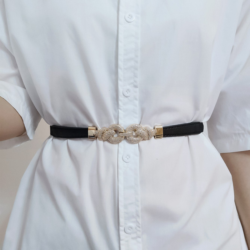 Suvine õhuke vöö naiste moekleit, kuldne pannal Kaunistus elastne vöökoht Luksuslik brändi vööd Naiste Ceinture Femme Riem