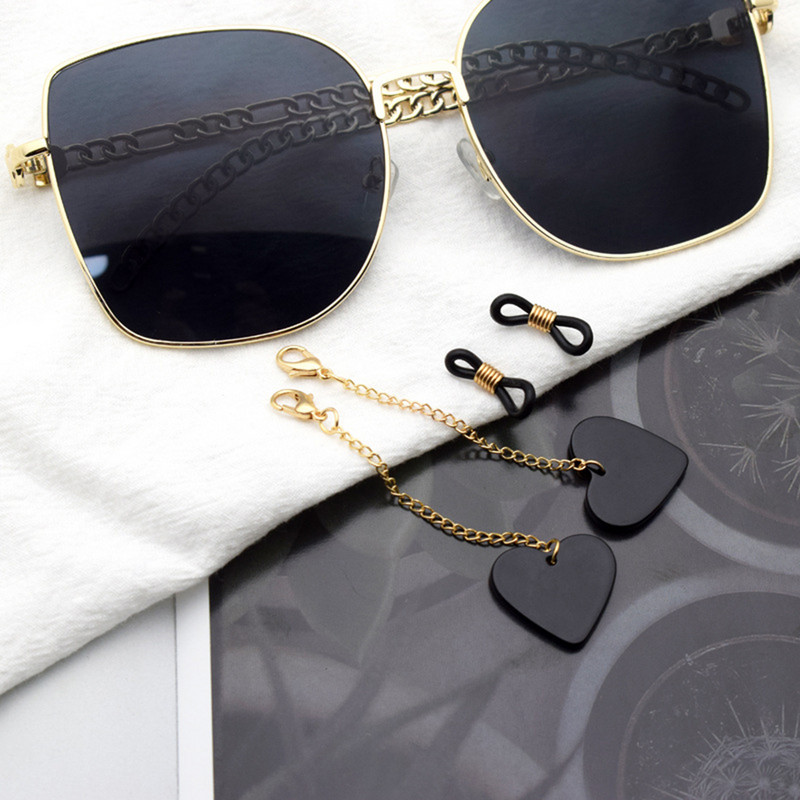 1 pereche de ochelari de modă lanț pentru picioare pentru femei acrilic mască lanț inimă farmecul ochelari de soare șnur suport pandantiv ochelari bijuterii cadou