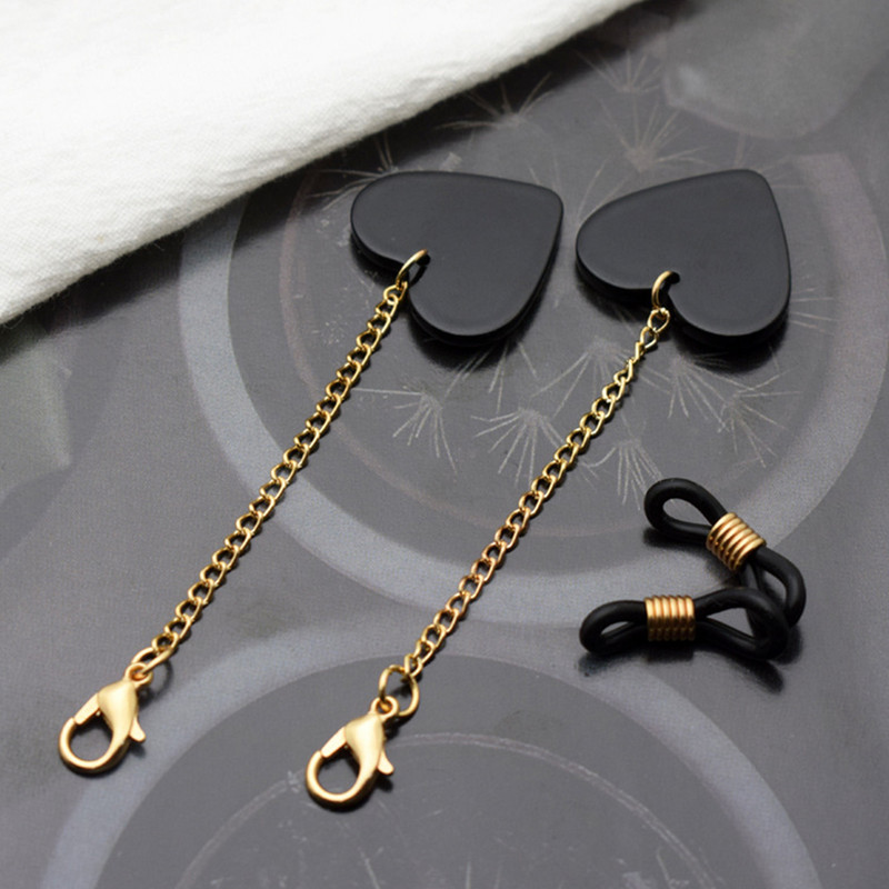 1 pereche de ochelari de modă lanț pentru picioare pentru femei acrilic mască lanț inimă farmecul ochelari de soare șnur suport pandantiv ochelari bijuterii cadou