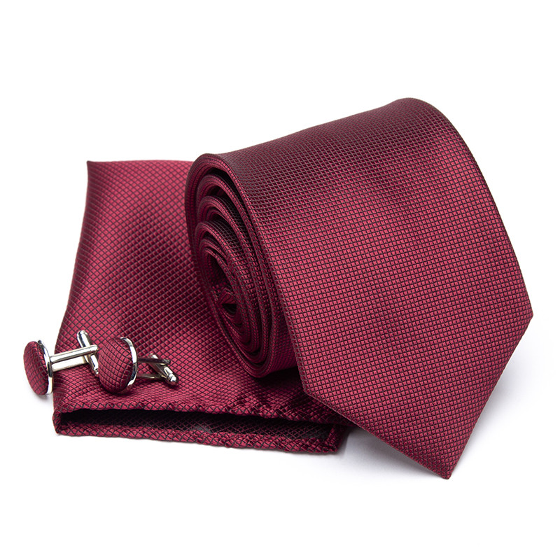 Férfi nyakkendő Cravat mandzsettagombok szett divatos nyakkendők férfiaknak Zsebkendő Party Férfi Ajándékok férfiaknak Esküvői nyakkendő Kiegészítők nagykereskedelme