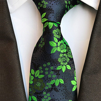 Луксозна копринена жакардова вратовръзка, черно-зелена, 8 см, официални флорални вратовръзки за мъже, бизнес сватбена рокля, подарък, аксесоари за вратовръзка