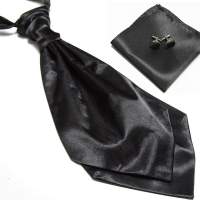 HOOYI 2019 olcsó masszív férfi nyakkendő szett Hanky mandzsettagombok divatos nyakkendő cravate ascot nyakbavaló nyakkendő Pocket square