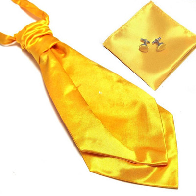 HOOYI 2019 olcsó masszív férfi nyakkendő szett Hanky mandzsettagombok divatos nyakkendő cravate ascot nyakbavaló nyakkendő Pocket square