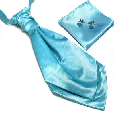 HOOYI 2019 olcsó masszív férfi nyakkendő szett Hanky mandzsettagombok divatos nyakkendő cravate ascot nyakbavaló nyakkendő Pocket square