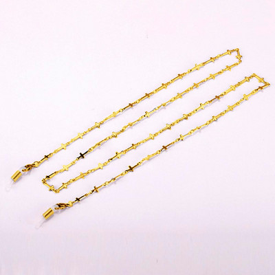 Skyrim rozsdamentes acél gyöngyökkel díszített szemüvegek lánc nyakpánt női arany színű napszemüveg doboz láncok szemüveg zsinór szemüveg nyakpánt kötél