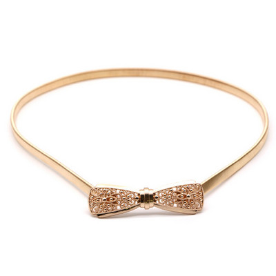 Elastični ženski pojasevi u obliku srca Metalni lanac Bowknot Femme Zlatni pojasevi Ženska haljina Džemper Pojasevi oko struka ceinture femme cinturon mujer