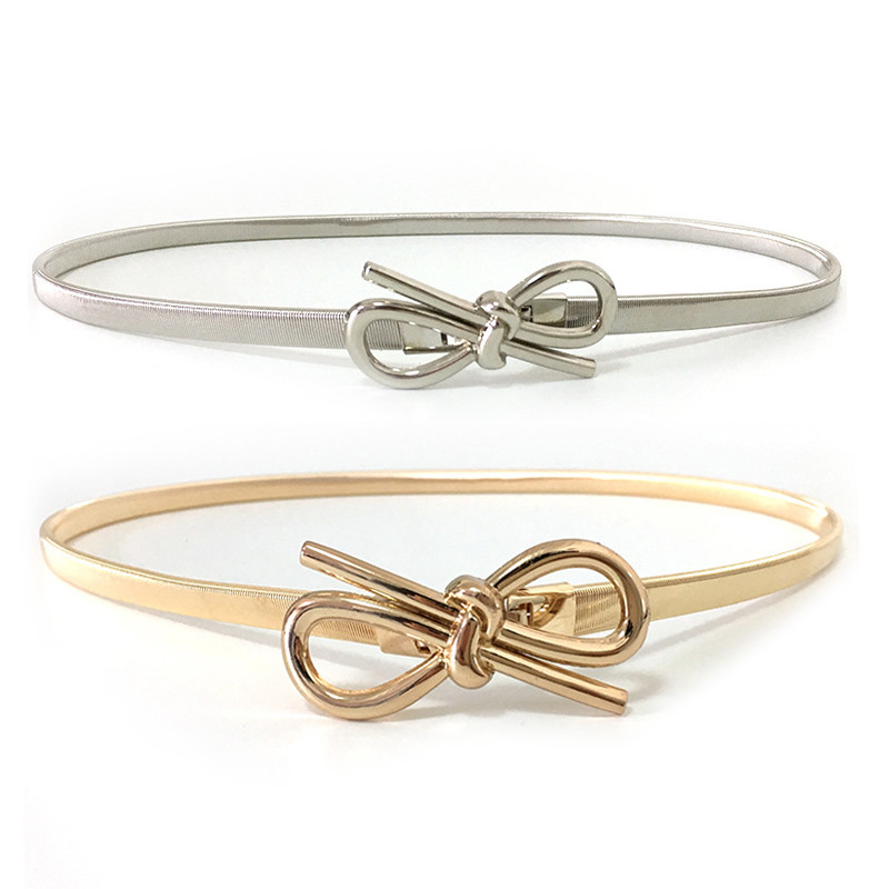 Elastični ženski pojasevi u obliku srca Metalni lanac Bowknot Femme Zlatni pojasevi Ženska haljina Džemper Pojasevi oko struka ceinture femme cinturon mujer