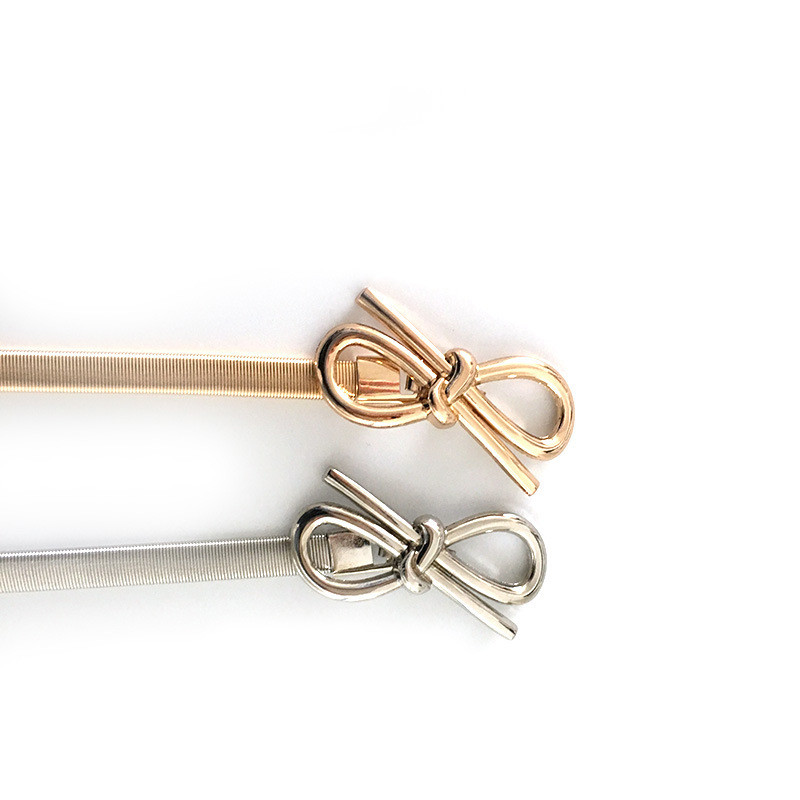 Elastični ženski pojasevi u obliku srca Metalni lanac Bowknot Femme Zlatni pojasevi Ženska haljina Džemper Pojasevi oko struka ceinture femme cinturon mujer