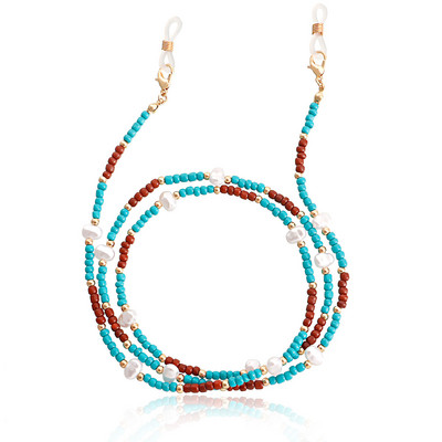 Fashion Bohemian Color Mask με χάντρες Αλυσίδα γυαλιών Γυναικεία Aggreko Στήριγμα μάσκας προσώπου Κορδόνι Αντιολισθητικό κολιέ γυναικεία γυαλιά με αλυσίδα