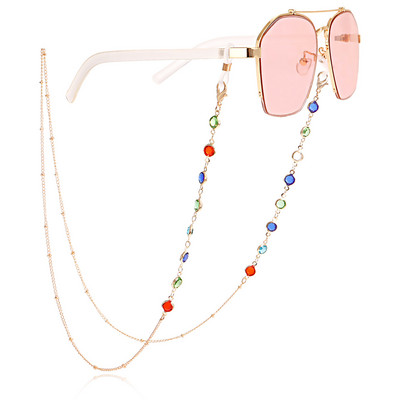 Fashion Bohemian Color Mask με χάντρες Αλυσίδα γυαλιών Γυναικεία Aggreko Στήριγμα μάσκας προσώπου Κορδόνι Αντιολισθητικό κολιέ γυναικεία γυαλιά με αλυσίδα