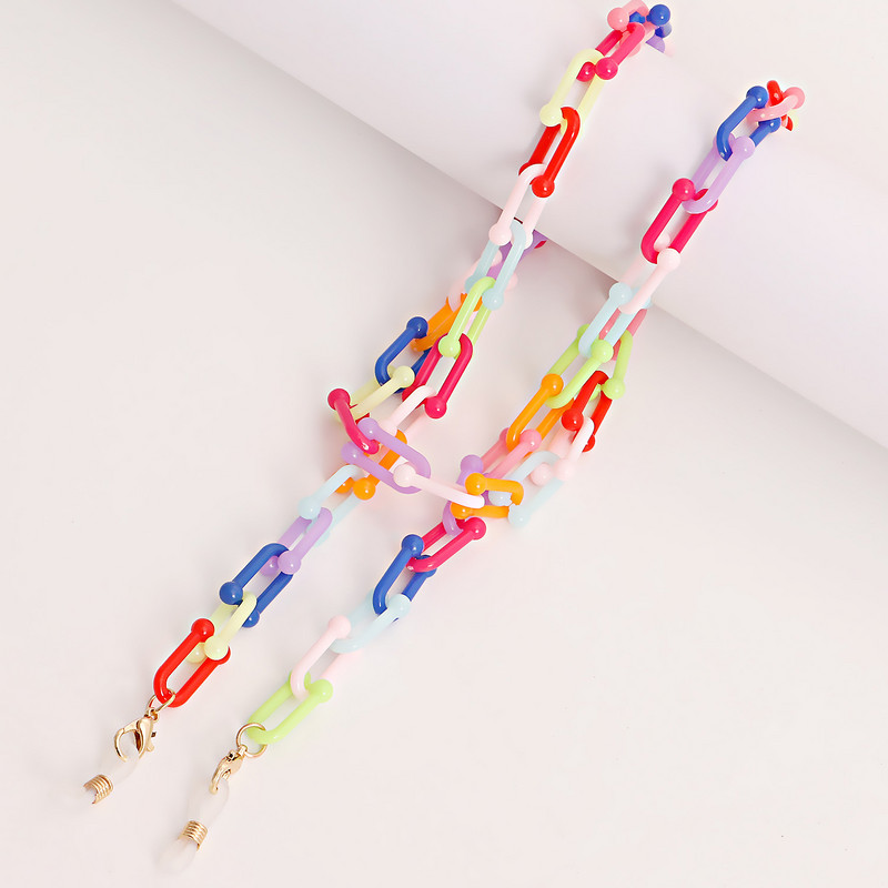 Fashion Bohemian Color Mask με χάντρες Αλυσίδα γυαλιών Γυναικεία Aggreko Στήριγμα μάσκας προσώπου Κορδόνι Αντιολισθητικό κολιέ γυναικεία γυαλιά με αλυσίδα