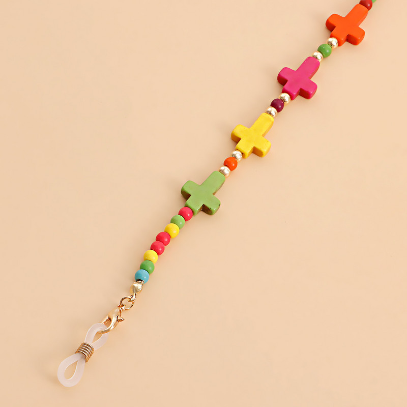 Fashion Bohemian Color Mask με χάντρες Αλυσίδα γυαλιών Γυναικεία Aggreko Στήριγμα μάσκας προσώπου Κορδόνι Αντιολισθητικό κολιέ γυναικεία γυαλιά με αλυσίδα