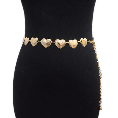 Új, egyedi szív alakú fém öv női divat szerelmes lánc övek Női farmer ruha derékpánt márkatervezés 2022