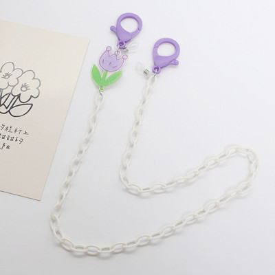 Kreatív gyerekszemüvegek lánc elvesztést gátló színes virágbűbáj akril napszemüveg zsinór maszk pánt nyakba akasztható szemüveg ékszer ajándék