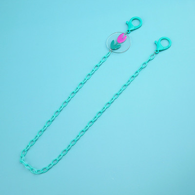 Kreatív gyerekszemüvegek lánc elvesztést gátló színes virágbűbáj akril napszemüveg zsinór maszk pánt nyakba akasztható szemüveg ékszer ajándék