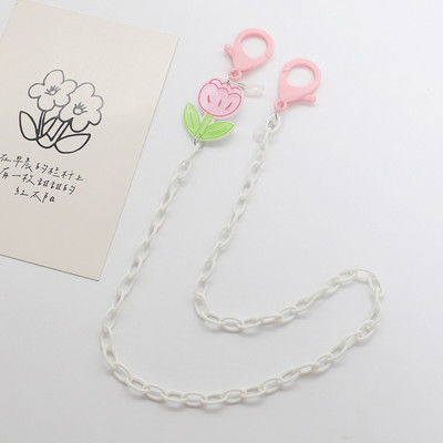 Kreatív gyerekszemüvegek lánc elvesztést gátló színes virágbűbáj akril napszemüveg zsinór maszk pánt nyakba akasztható szemüveg ékszer ajándék