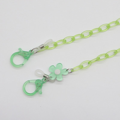 Kreatív gyerekszemüvegek lánc elvesztést gátló színes virágbűbáj akril napszemüveg zsinór maszk pánt nyakba akasztható szemüveg ékszer ajándék