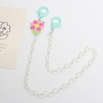 Kreatív gyerekszemüvegek lánc elvesztést gátló színes virágbűbáj akril napszemüveg zsinór maszk pánt nyakba akasztható szemüveg ékszer ajándék