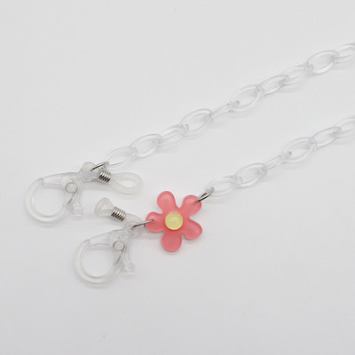 Kreatív gyerekszemüvegek lánc elvesztést gátló színes virágbűbáj akril napszemüveg zsinór maszk pánt nyakba akasztható szemüveg ékszer ajándék