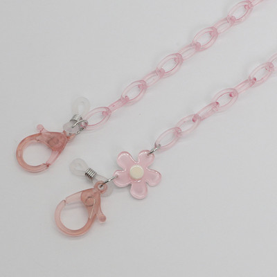 Kreatív gyerekszemüvegek lánc elvesztést gátló színes virágbűbáj akril napszemüveg zsinór maszk pánt nyakba akasztható szemüveg ékszer ajándék