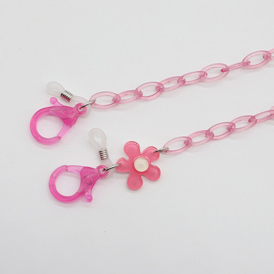 Kreatív gyerekszemüvegek lánc elvesztést gátló színes virágbűbáj akril napszemüveg zsinór maszk pánt nyakba akasztható szemüveg ékszer ajándék