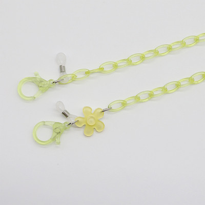 Kreatív gyerekszemüvegek lánc elvesztést gátló színes virágbűbáj akril napszemüveg zsinór maszk pánt nyakba akasztható szemüveg ékszer ajándék