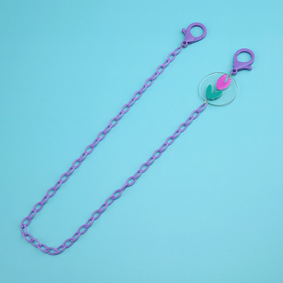 Kreatív gyerekszemüvegek lánc elvesztést gátló színes virágbűbáj akril napszemüveg zsinór maszk pánt nyakba akasztható szemüveg ékszer ajándék