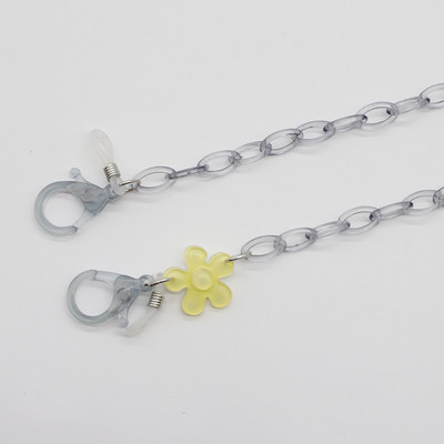 Kreatív gyerekszemüvegek lánc elvesztést gátló színes virágbűbáj akril napszemüveg zsinór maszk pánt nyakba akasztható szemüveg ékszer ajándék