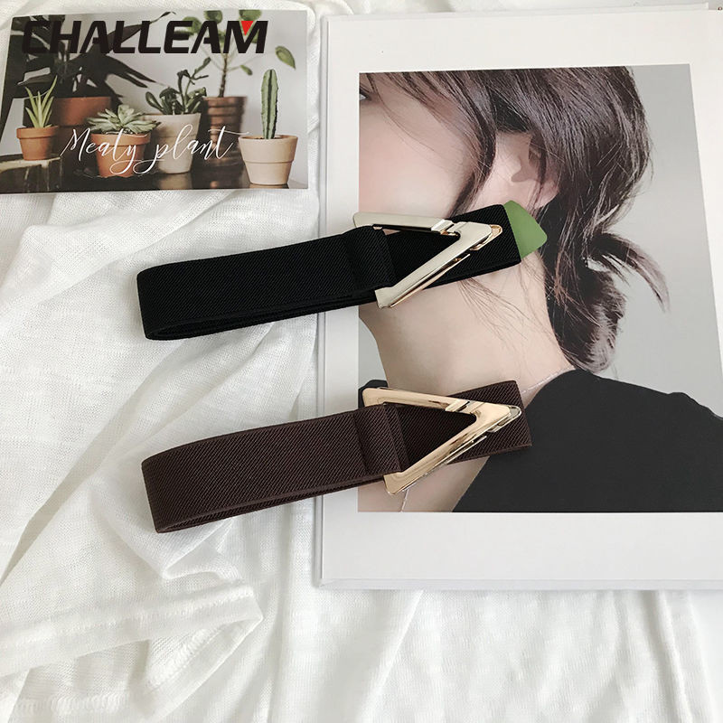 Háromszög öv női dekoratív elasztikus gumi szalag ruha pulóver all-match divatos fém farmer kabát öv x254