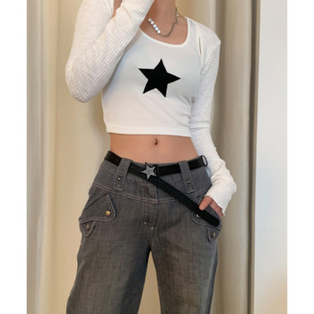 Y2k Kawaii Star Rhinestone Ζώνη Γυναικεία Τζιν πόρπη Vintage Ζώνη 2000 Grunge Indie Αισθητικά Αξεσουάρ Ζώνη σχεδιαστών μόδας