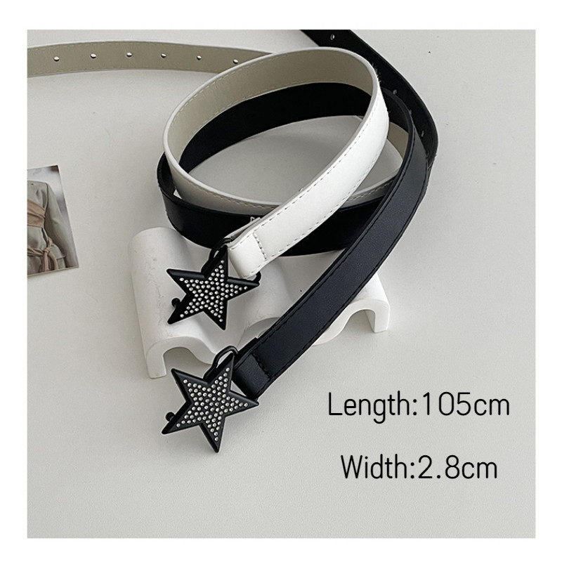 Y2k Kawaii Star Rhinestone Remen Ženski traperice Kopča Vintage remen iz 2000-ih Grunge Indie Estetski dodaci Modni dizajnerski remen