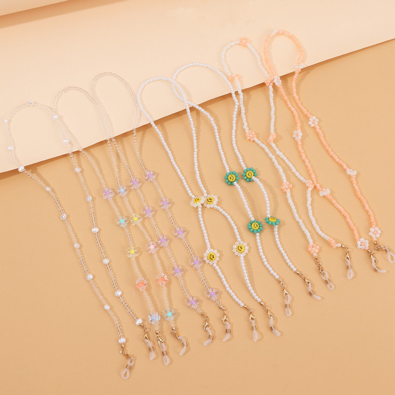 Kristálygyöngyös szemüveglánc bohém szemüvegkötél napszemüveg zsinór arcmaszkok láncok tartó Divatos nyakpánt, ajándék nőknek