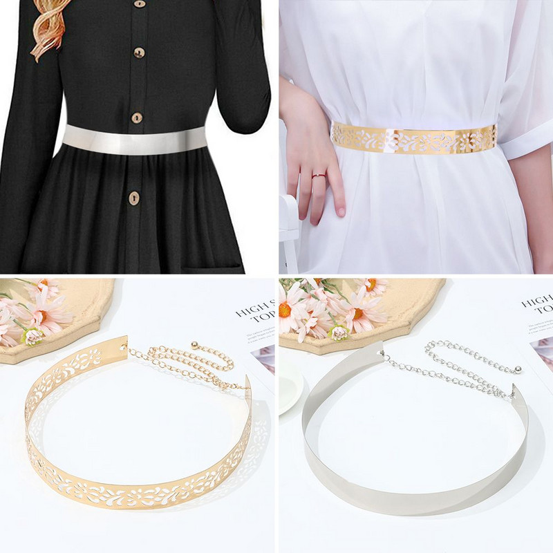 Poklon Pretjerani ukras za struk Ženski metalni široki pojas sa šljokicama Zlatno srebrna boja Široki pojas za struk Zrcalni pojas