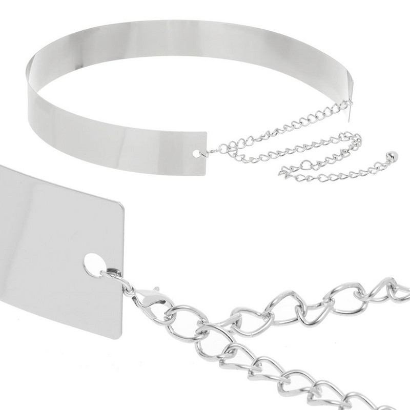 Poklon Pretjerani ukras za struk Ženski metalni široki pojas sa šljokicama Zlatno srebrna boja Široki pojas za struk Zrcalni pojas