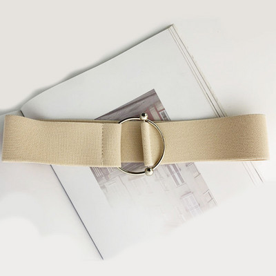 Remeni za žene Crni, jednostavni, elastični ženski pojas, okrugla kopča, ukrasni kaput, pulover, modna haljina, bijela riža