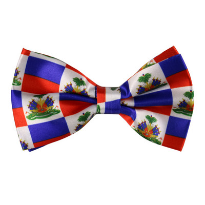 FOXMOTHER új divatos haiti zászlónyomat csokornyakkendő nyakkendő csokornyakkendő férfi női partihoz