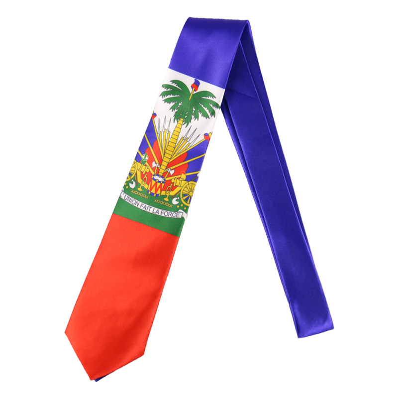 FOXMOTHER új divatos haiti zászlónyomat csokornyakkendő nyakkendő csokornyakkendő férfi női partihoz