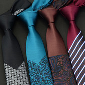 GUSLESON Mens Skinny Ties Luxus virágos kockás nyakkendő Hombre 6 cm Gravata Slim Tie Dots Klasszikus üzleti esküvői nyakkendő férfiaknak